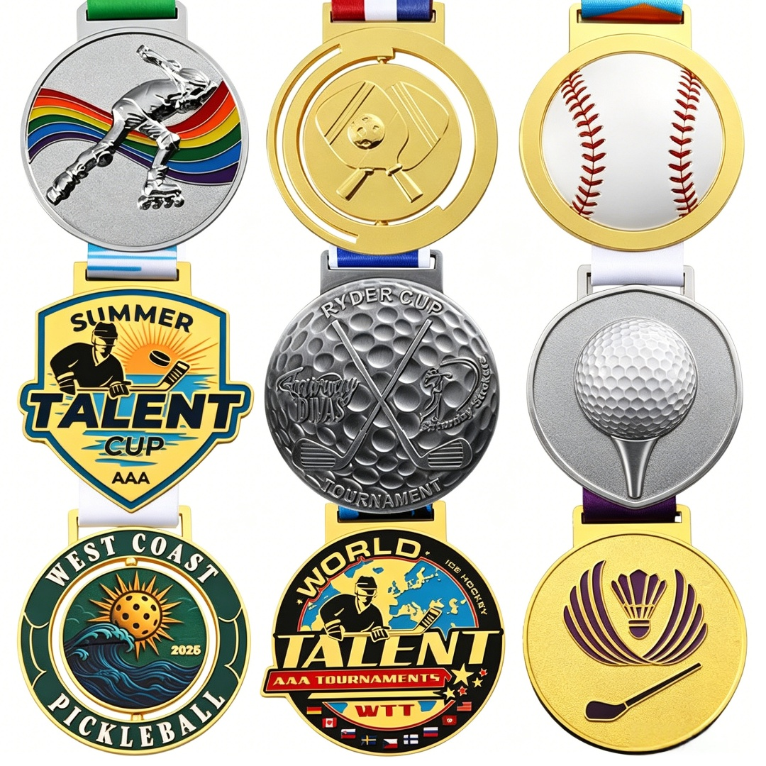 Badminton Club Logo - Custom Sports Events Gold Plated Soft