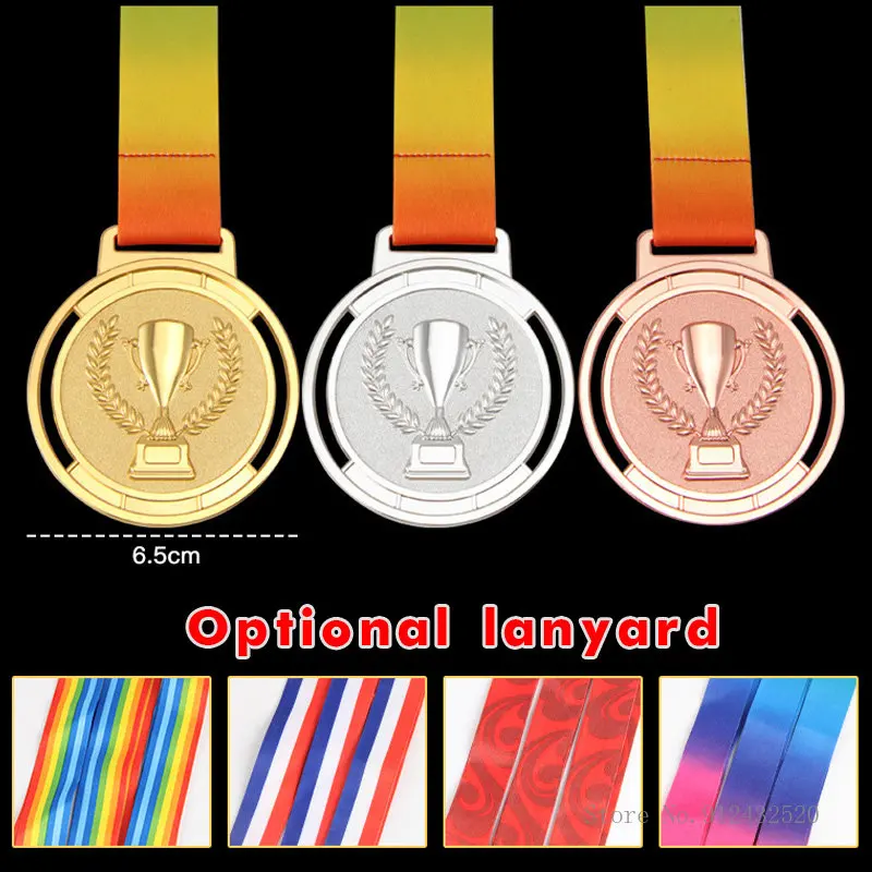 Badminton Cup - Customized Badminton Marathon Metal Medal, Wheat