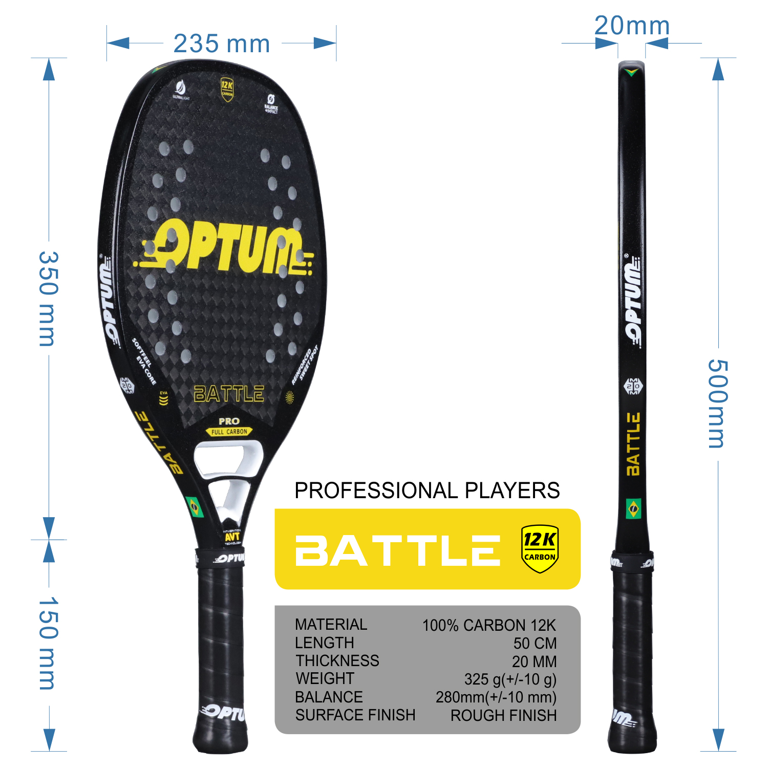 OPTUM BATTLE 12K Carbon Fiber  - Li Ning Racket recensione e prezzo